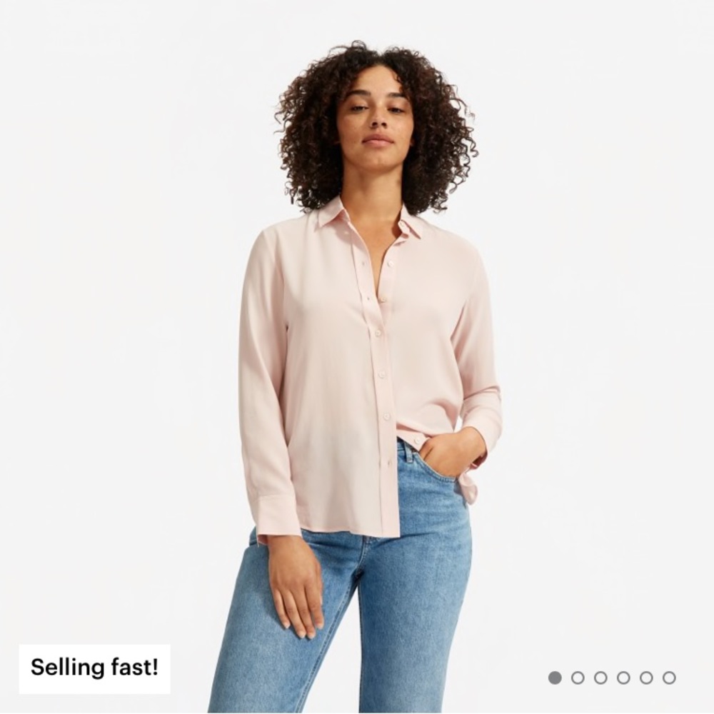 Everlane Clean Silk Relaxed Shirt Rose